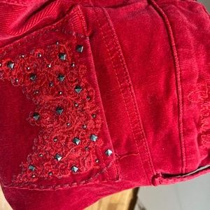 Red corduroy straight leg jeans!